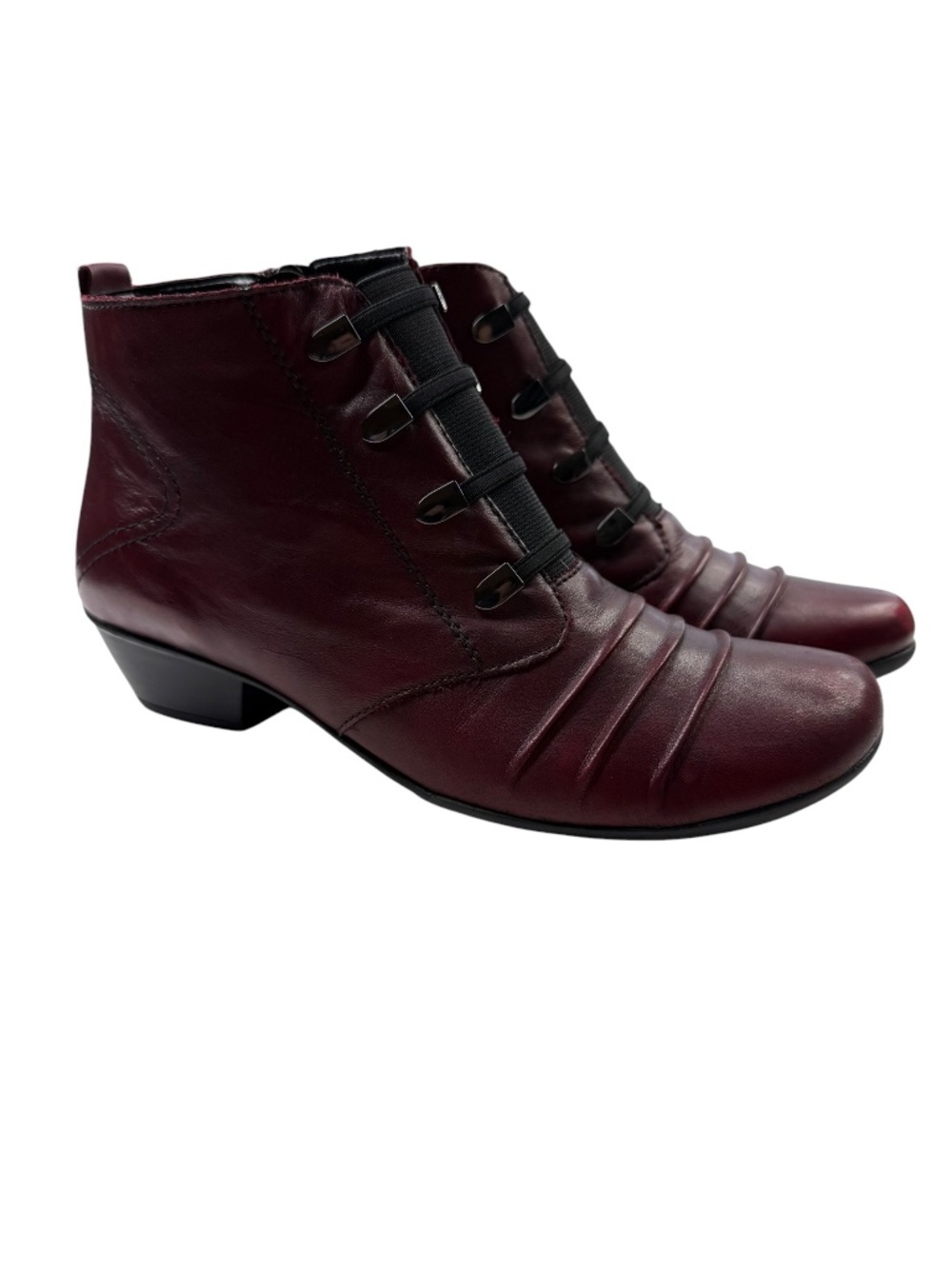 Remonte by Rieker Milla 81 Burgundy Leather Ankle Boots EU 39 US 8 Zip